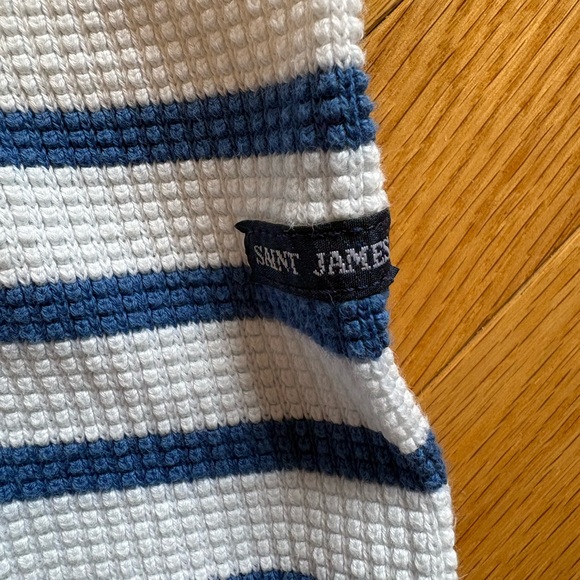Saint James, Classic Knit Top, Blue & White, 100% cotton, size 6 - Picture 6 of 13